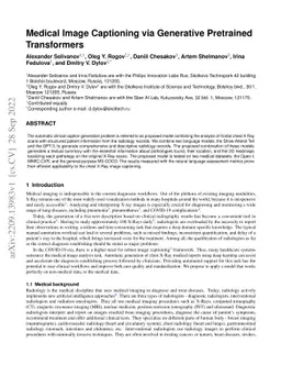 Medical Image Captioning via Generative Pretrained Transformers