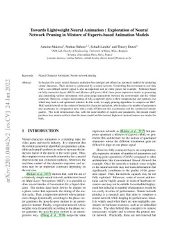 Towards Lightweight Neural Animation : Exploration of Neural Network
  Pruning in Mixture of Experts-based Animation Models