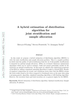 A hybrid estimation of distribution algorithm for joint stratification
  and sample allocation