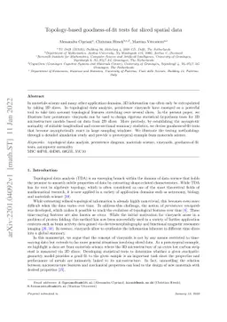 Topology-based goodness-of-fit tests for sliced spatial data