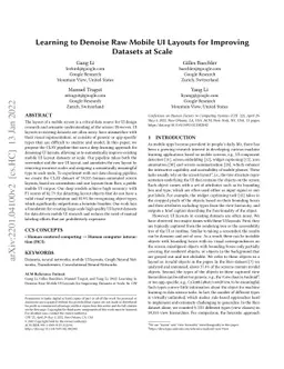 Learning to Denoise Raw Mobile UI Layouts for Improving Datasets at
  Scale