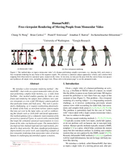 HumanNeRF: Free-viewpoint Rendering of Moving People from Monocular
  Video
