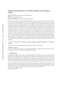 Subgoal-Based Explanations for Unreliable Intelligent Decision Support
  Systems