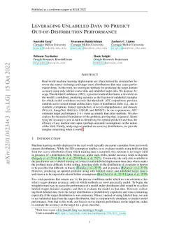Leveraging Unlabeled Data to Predict Out-of-Distribution Performance