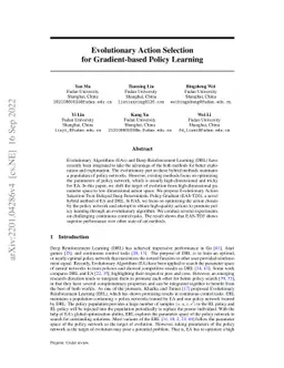 Evolutionary Action Selection for Gradient-based Policy Learning