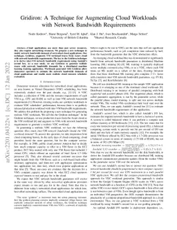 Gridiron: A Technique for Augmenting Cloud Workloads with Network
  Bandwidth Requirements
