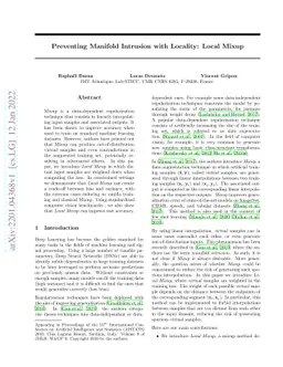 Preventing Manifold Intrusion with Locality: Local Mixup