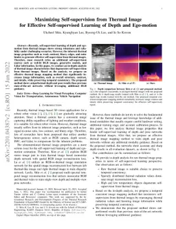 Maximizing Self-supervision from Thermal Image for Effective
  Self-supervised Learning of Depth and Ego-motion