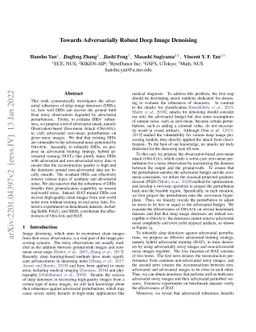 Towards Adversarially Robust Deep Image Denoising