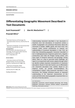 Differentiating Geographic Movement Described in Text Documents