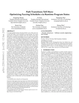 Path Transitions Tell More:Optimizing Fuzzing Schedules via Runtime
  Program States