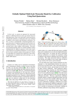 Globally Optimal Multi-Scale Monocular Hand-Eye Calibration Using Dual
  Quaternions