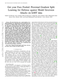 Get your Foes Fooled: Proximal Gradient Split Learning for Defense
  against Model Inversion Attacks on IoMT data
