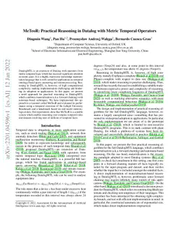 MeTeoR: Practical Reasoning in Datalog with Metric Temporal Operators