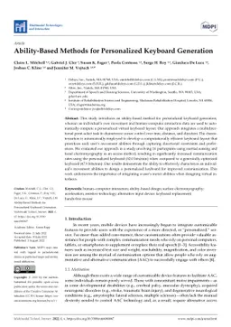 Ability-Based Methods for Personalized Keyboard Generation