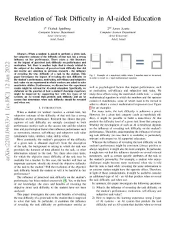 Revelation of Task Difficulty in AI-aided Education