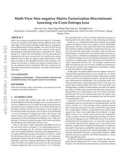 Multi-View Non-negative Matrix Factorization Discriminant Learning via
  Cross Entropy Loss