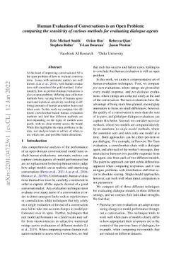 Human Evaluation of Conversations is an Open Problem: comparing the
  sensitivity of various methods for evaluating dialogue agents