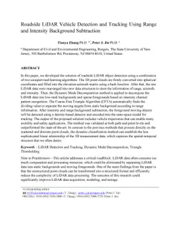 Roadside Lidar Vehicle Detection and Tracking Using Range And Intensity
  Background Subtraction