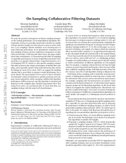 On Sampling Collaborative Filtering Datasets