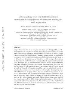Unlocking large-scale crop field delineation in smallholder farming
  systems with transfer learning and weak supervision