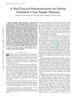 A Non-Classical Parameterization for Density Estimation Using Sample
  Moments