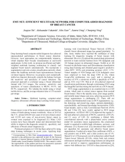 EMT-NET: Efficient multitask network for computer-aided diagnosis of
  breast cancer