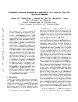Conditional Variational Autoencoder with Balanced Pre-training for
  Generative Adversarial Networks
