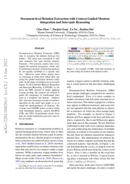 Document-level Relation Extraction with Context Guided Mention
  Integration and Inter-pair Reasoning