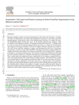 SnapshotNet: Self-supervised Feature Learning for Point Cloud Data
  Segmentation Using Minimal Labeled Data