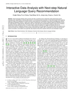 Interactive Data Analysis with Next-step Natural Language Query
  Recommendation