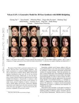 VoLux-GAN: A Generative Model for 3D Face Synthesis with HDRI Relighting