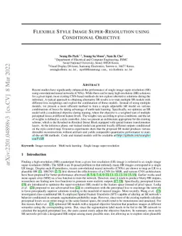 Flexible Style Image Super-Resolution using Conditional Objective
