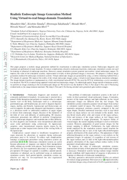 Realistic Endoscopic Image Generation Method Using Virtual-to-real
  Image-domain Translation