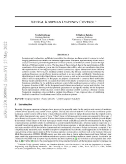 Neural Koopman Lyapunov Control