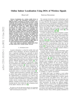 Online Indoor Localization Using DOA of Wireless Signals