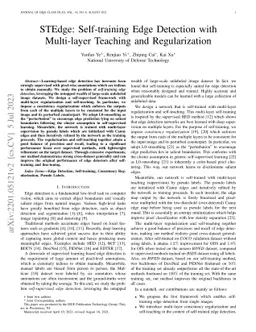 STEdge: Self-training Edge Detection with Multi-layer Teaching and
  Regularization