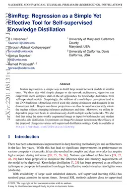 SimReg: Regression as a Simple Yet Effective Tool for Self-supervised
  Knowledge Distillation