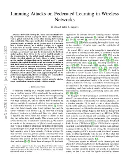 Jamming Attacks on Federated Learning in Wireless Networks