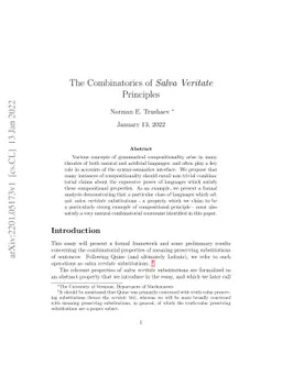 The Combinatorics of \textit{Salva Veritate} Principles