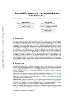 Reproducible, incremental representation learning with Rosetta VAE
