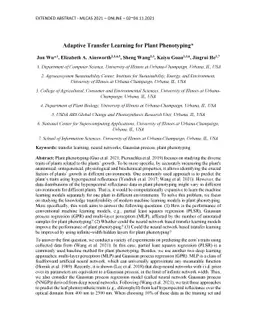 Adaptive Transfer Learning for Plant Phenotyping