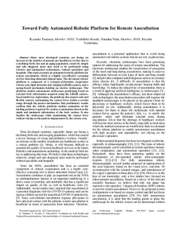 Toward Fully Automated Robotic Platform for Remote Auscultation