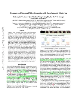 Unsupervised Temporal Video Grounding with Deep Semantic Clustering