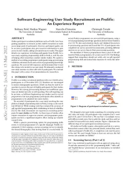 Software Engineering User Study Recruitment on Prolific: An Experience
  Report