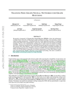 Training Free Graph Neural Networks for Graph Matching