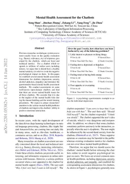 Mental Health Assessment for the Chatbots