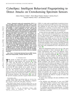 CyberSpec: Intelligent Behavioral Fingerprinting to Detect Attacks on
  Crowdsensing Spectrum Sensors