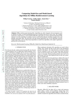 Comparing Model-free and Model-based Algorithms for Offline
  Reinforcement Learning