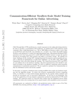 Communication-Efficient TeraByte-Scale Model Training Framework for
  Online Advertising